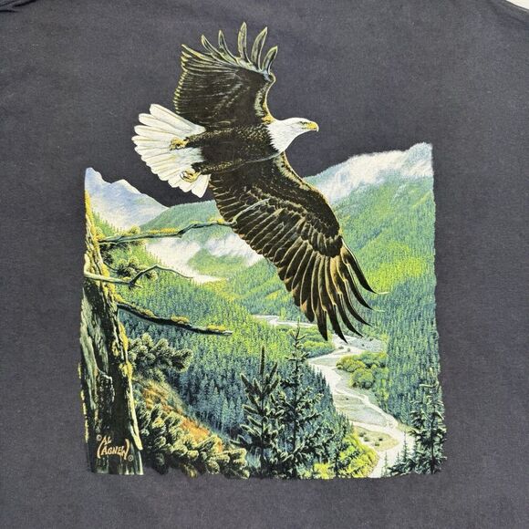 AL AGNEW Gray Long Sleeve T-Shirt Men's Size XL Bald Eagle Mountain River Pocket - Picture 3 of 8